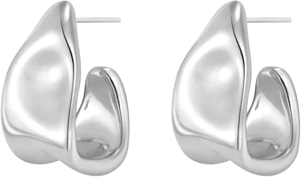 Irregular Geometry Metal Stud Earrings for Women Simple Chunky Gold Drop Statement Earrings for Women Trendy Jewelry