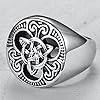 JUDE Stainless Steel Vikings Celtic Knot Signet Biker Ring (Silver, P) #1