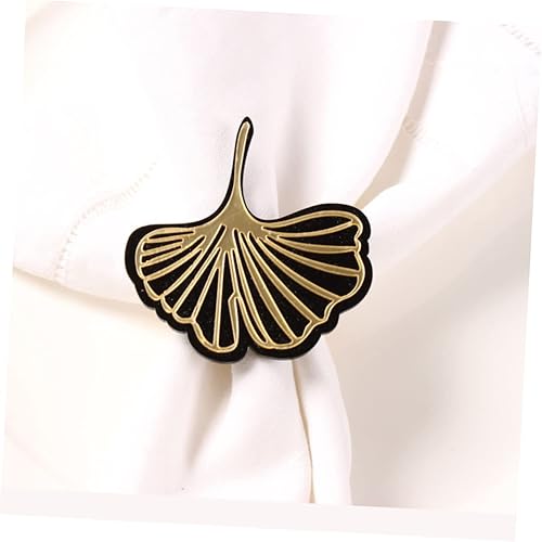 Miniatura 3 de Decoración de hojas, 4 piezas, adorno para mesa de oro, decoración de servilletas, anillos de servilleta, hebilla de servilleta, anillo de