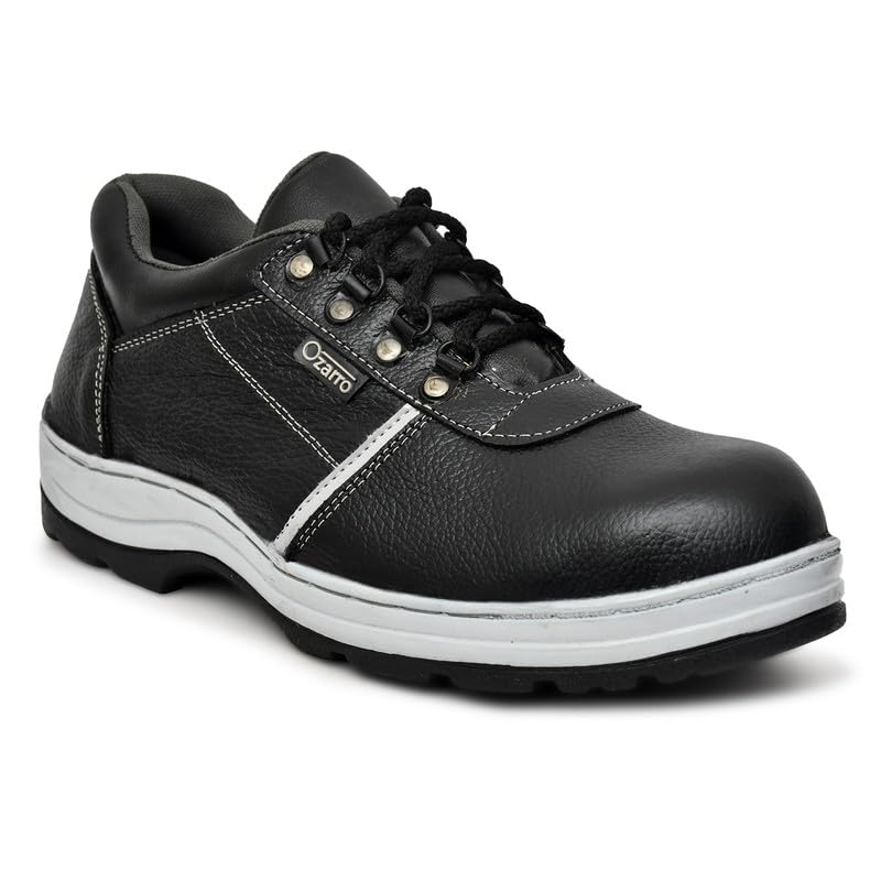 Ozarro Black Genuine Leather Steel Toe Safety Shoe (NW4411) (B0CJMV6M3Y) Amazon Price History, Amazon Price Tracker