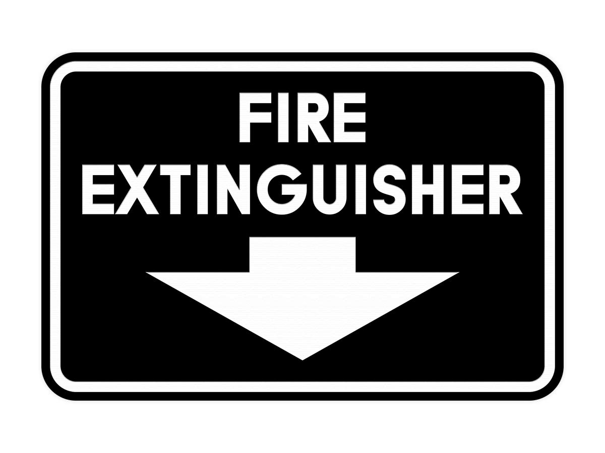 Signs ByLITA Classic Framed Fire Extinguisher (Black) - Small