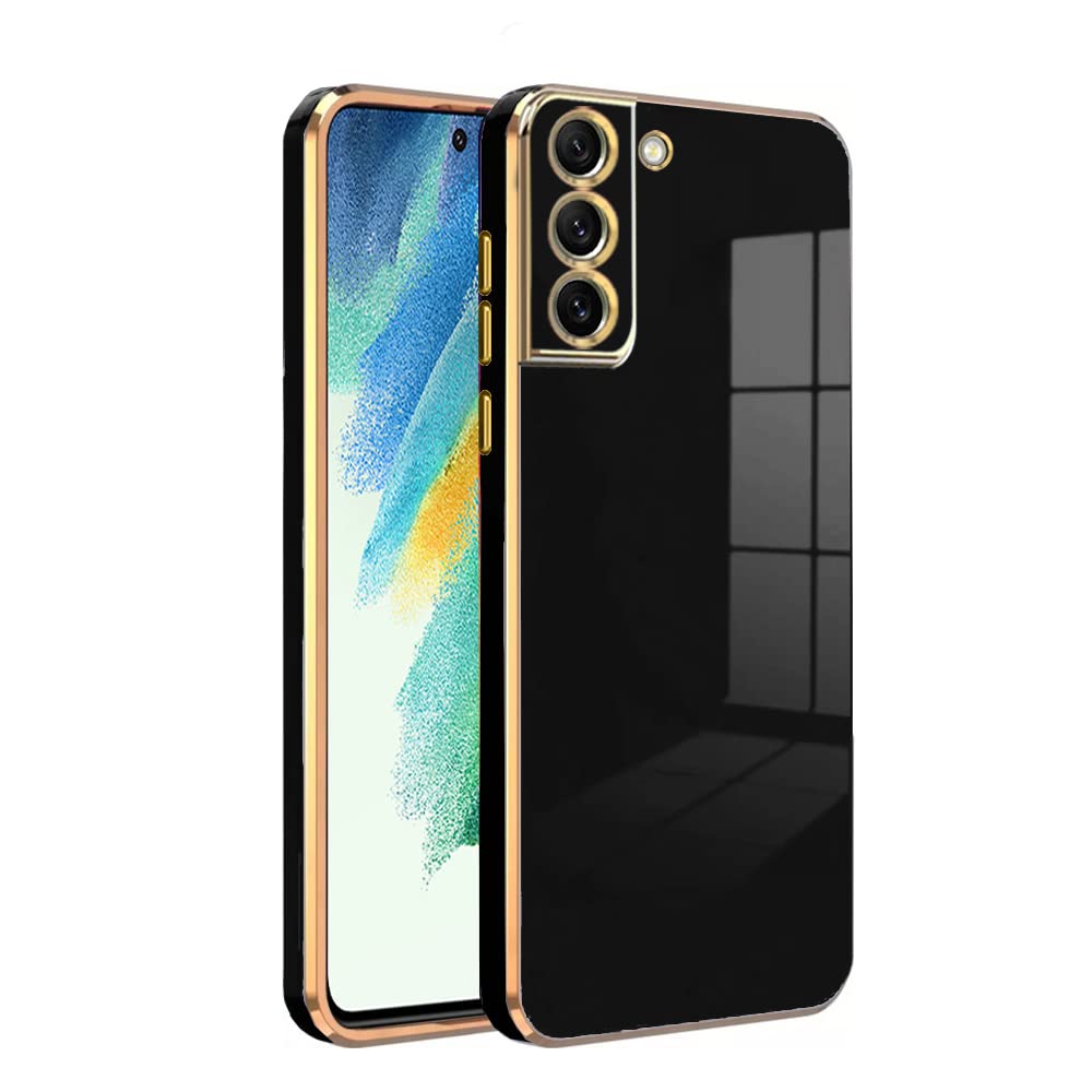 KARWAN®️ Luxury 6D Chrome Back Cover Case Compatible for Samsung Galaxy S21 FE 5G |Slim Shockproof Soft TPU | Raised Lips Protection | Camera Protection | Stylish Back Case and Cover | -Black (B0BSV7VNSL) Amazon Price History, Amazon Price Tracker