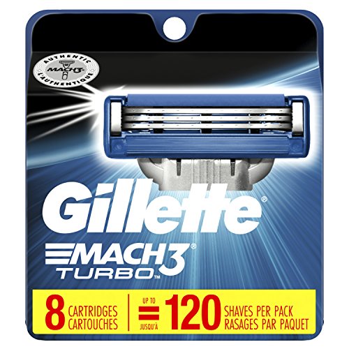 Gillette Mach3 Turbo Men's Razor Blade Refills, 8 Count