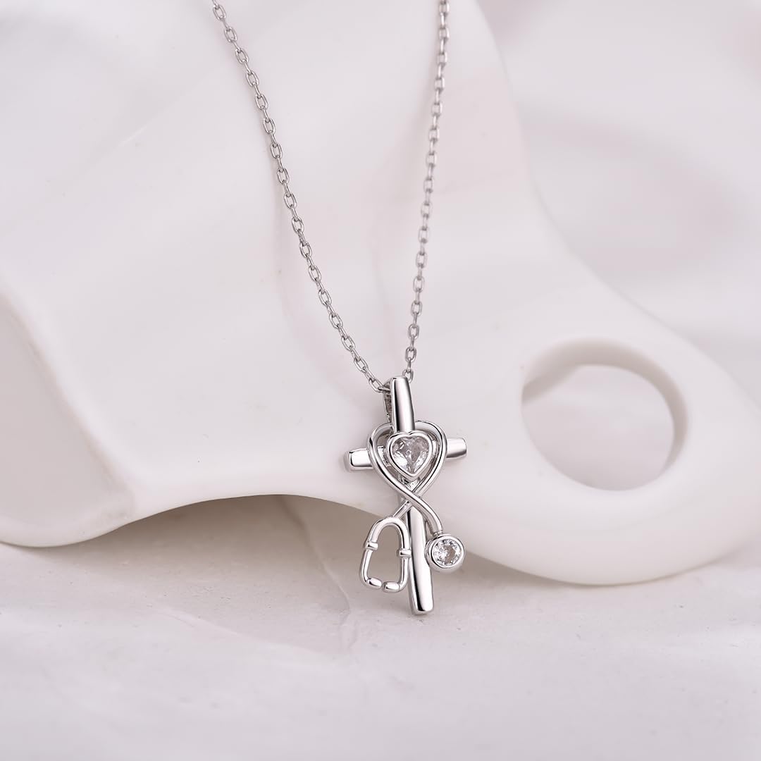 Stethoscope Necklace Nurse Practitioner Physician Assistant Medical Doctor Gifts for Women Nurses Female,Graduation Gift for Doctor - Image 5