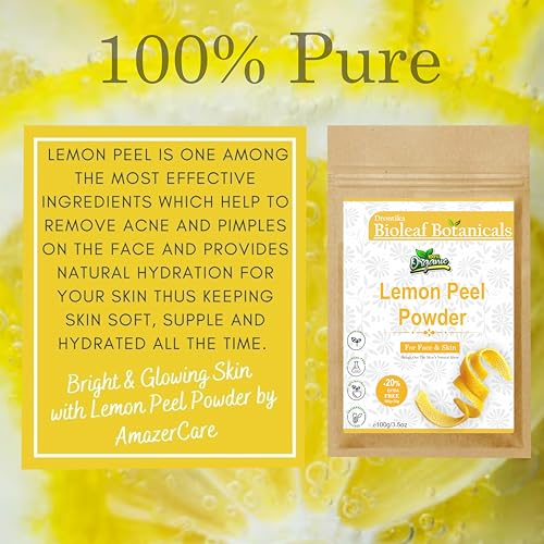 Image of Bioleaf Botanicals Lemon Peel Powder | 100% Pure & Natural | For Glowing Skin, Dandruff Control & Oil Balance | Rich in Vitamin C for Face & Hair Packs | Chemical-Free - 300g