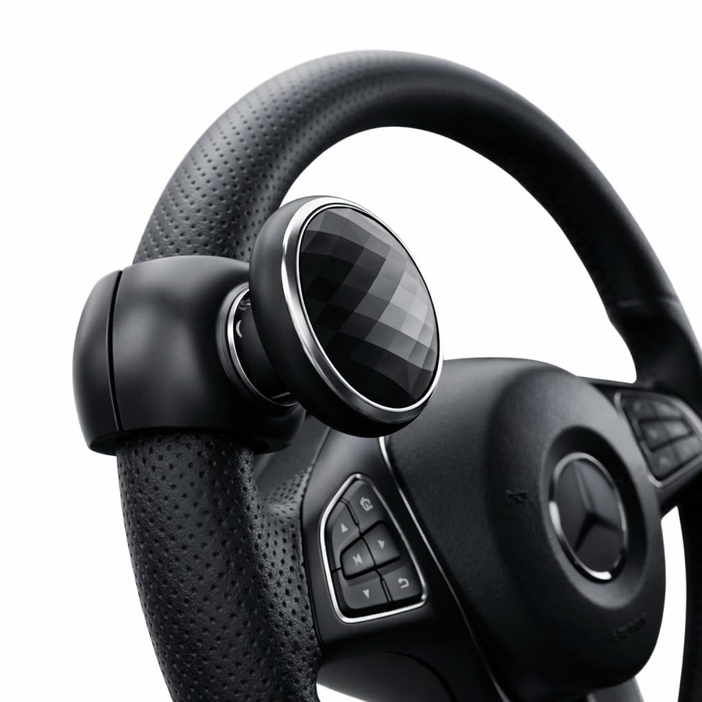 Eliane Universal Car Steering Wheel Power Knob 360° Rotation Spinner Ball Handle | Non-Slip ABS Grip | 360 Degree Steering Booster for Cars, Trucks, Tractors – Black-picture-12