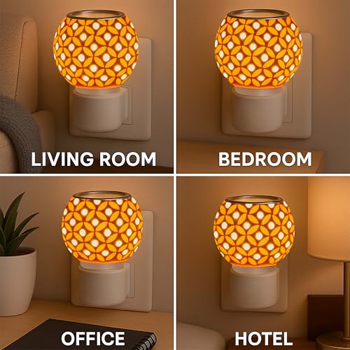 Image of Glass Kapoor Dani Electrical Camphor for Home /Kapurdani Night Lamp /Multi Functional Essential Oil Diffuser /Camphor Burner Diffuser for Puja Essentials Machine with On /Off Switch for Heating