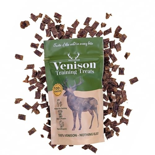 Wild Antler 100% Venison Training Treats for Dogs Air-Dried Natural Dog Snacks Single Protein Grain Free Rewards for Puppies and Adult Dogs UK Made 150g