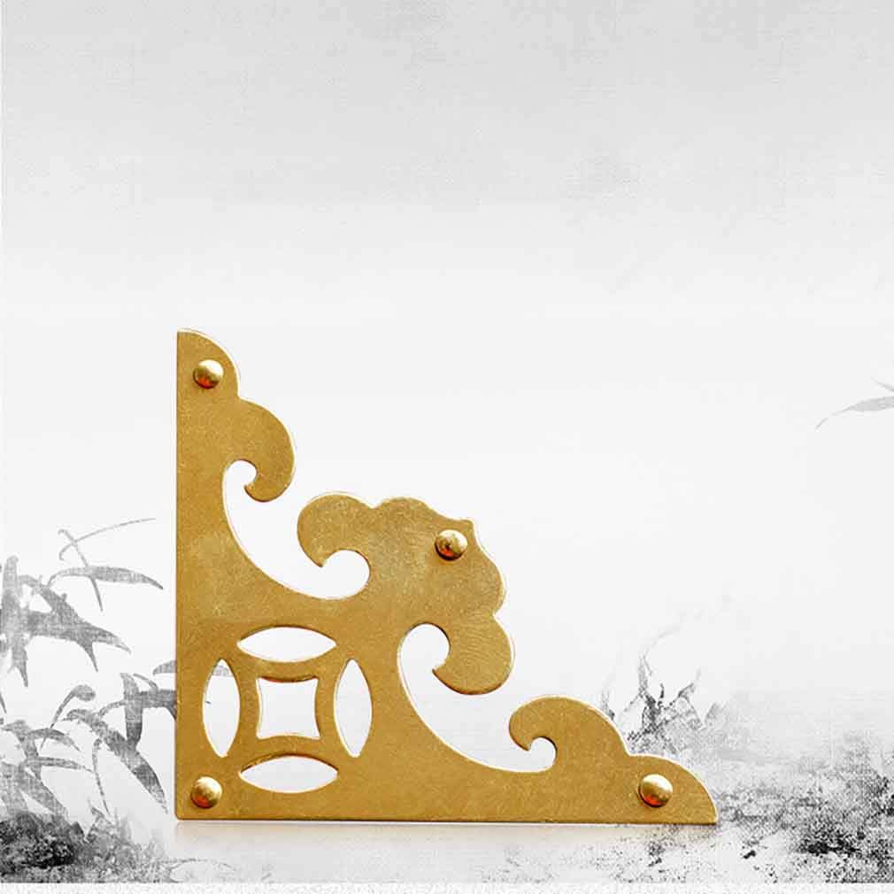 Rinforzi Angolari In Ottone Antico - 4 Pezzi Per Scatole Legno E Mobili, Con Viti - Foto 6