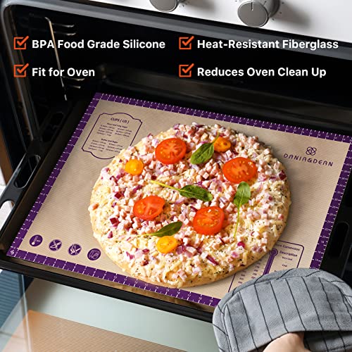 Image of Baking Mat, 26 inch x 16 inch Silicone Extra Large Non Stick Baking Sheet Mat with Measurement Non-slip Dough Rolling Mat,Reusable Food Grade Silicone Counter Mat for Making Cookies,Macarons,Bread and Pastry