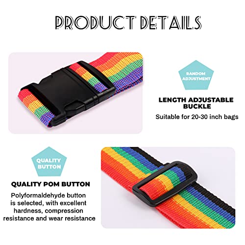 Image of Luggage Straps Travel Suitcase Belts Wide Adjustable Bag Packing Straps Travel Accessories 4PCS (Nylon)