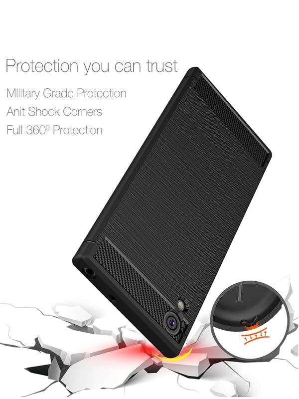 Image of Hybrid Carbon Fiber Back Case for Sony Xperia XA1 Ultra (Black)