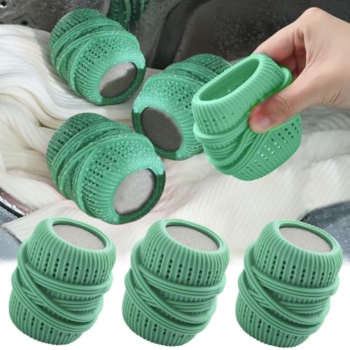 3 Pcs Washing Machine Laundry Ball Reusable Fabric Softener Dispenser Balls for Washing Machine Softener Liquid Refillable Ball Cleaning Tool Household Dryer Balls (Green)