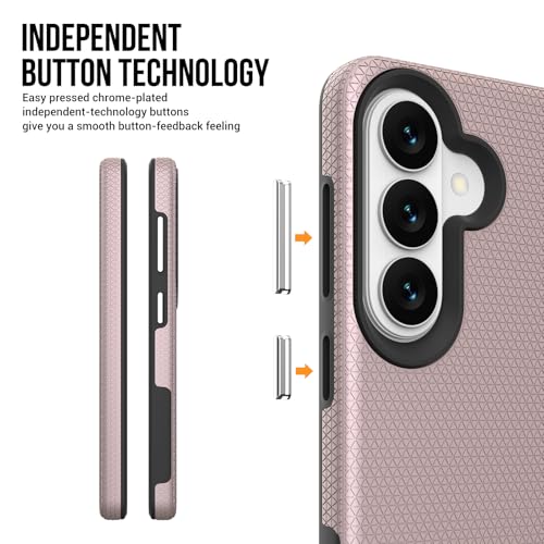 Image of NOXO Ultra-Hybrid Triangle Back Case Cover for Samsung Galaxy S26 | Shockproof Design | Camera Protection | Soft TPU & Rugged PC | Bumper Cases and Covers (Aureate Pink)