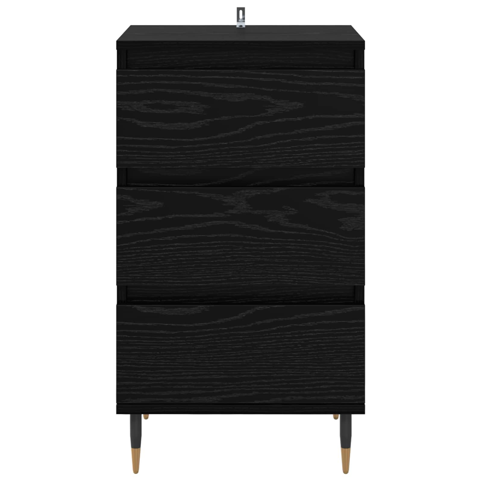Hothingwell Drewniany bufet inżynieryjny czarny 70 cm