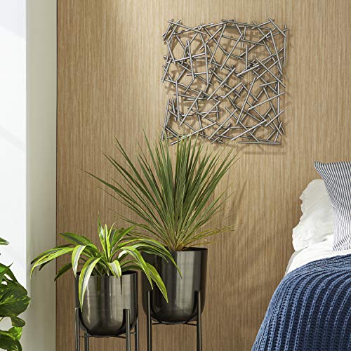 Cosmoliving By Cosmopolitan Metal Geometric Overlapping Lines Wall Decor, 20" X 2" X 20", Silver #TOP2