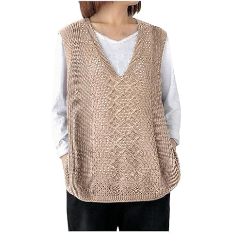 Snakell Women's Oversized V-Neck Sweater Vest Cover