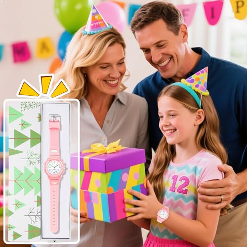 DTKID Montre Enfant Analogique Quartz, 7 Lumières, Étanche 30M – vue 6