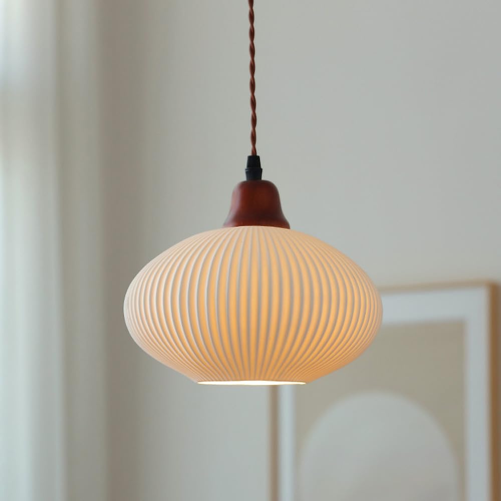 Siyane White Ribbed Milk Glass Pendant Light Nordic Modern Mid Century Chandelier Rustic Frosted Glass Farmhouse Ceiling Hanging Lamp For Kitchen Island Sink Dining Room Bedroom Restaurant