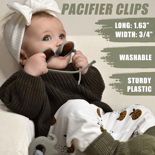 Image of 20-Pack Pacifier Clip Replacement Ends - BPA-Free Plastic Fasteners for DIY Baby Crafts, Sewing Bibs & Blankets Straps (3 /4 Inch, 10 Color)