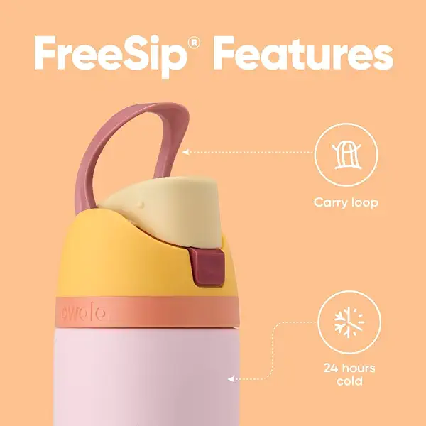 Owala FreeSip Insulated Stainless Steel Water Bottle with Straw for Sports and Travel, BPA-Free, 24 Ounce, Candy Store 3