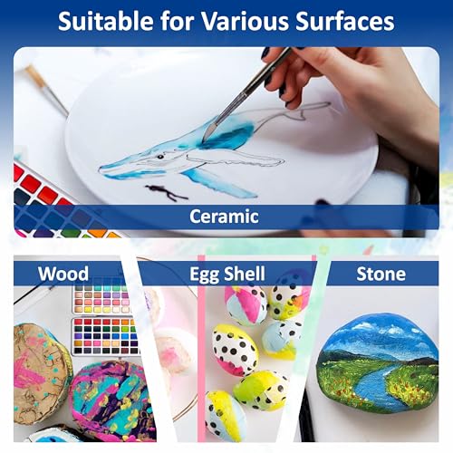 Image of Professional Watercolor Paint Set - 100 Colors Travel Art Kit
