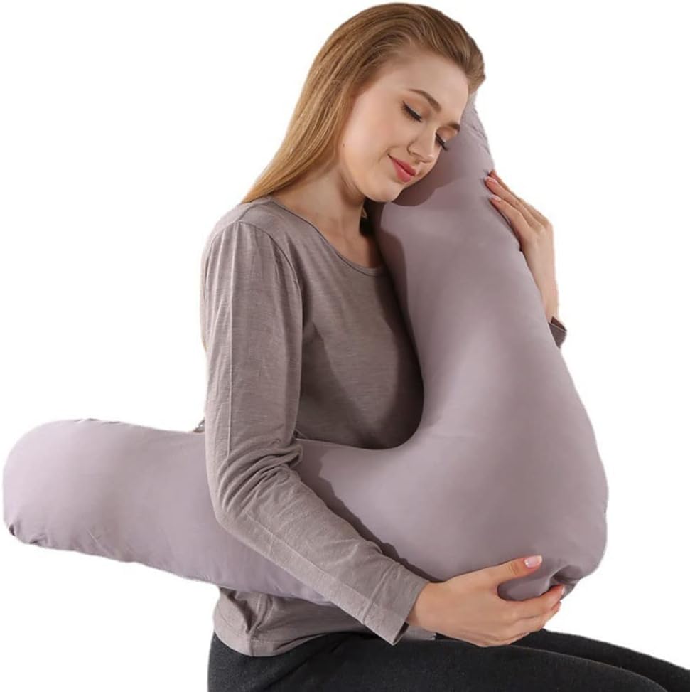 Pregnancy Pillow V-Shaped Maternity Side Sleeper Pillow Nursing Pillow. Comfortable Cotton Pillowcase Removable and Washable. 10 Colours (Color : A2, Size : 73x73cm)