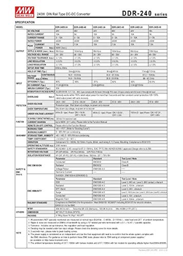 MeanWell DDR-240C-48 48V 5A 240W DIN Rail Type DC-DC Converter3