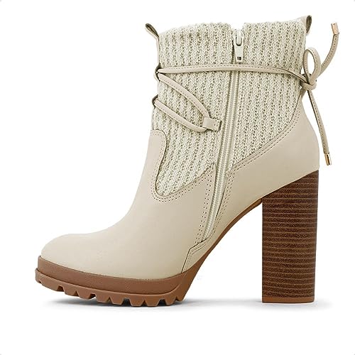 Bota Ramarim Crochet Cano Médio Feminina (39, Bege/Marrom)