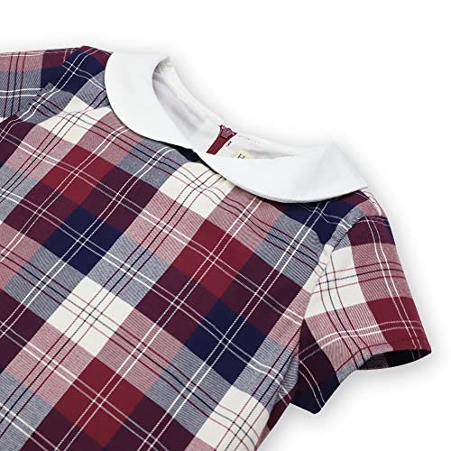 Hope & Henry Girls' Short Sleeve Peter Pan Collar Pleated Schoolgirl Dress #TOP4