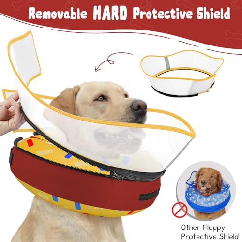Image of Elevated Inflatable Dog Cone Collar Alternative After Surgery, Dog Donut Collar, Soft Pet Cone to Stop Licking for Small Medium Large Dogs