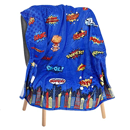 Plaid Polaire Enfant Spiderman 100x140cm - Doux, Chaud, Imprimé Superhéros - Pour Lit, Canapé, Voyages