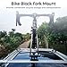 2-Pack Fork Rack Mounts with Quick Release and Thru-Axle Adapters (15×110 Mm, 15×100 Mm, 12×100 Mm, 5×100 Mm), Front Fork Mounts for Vehicle and Garage Use