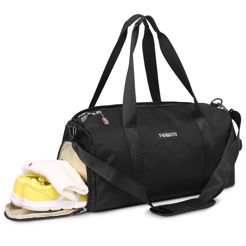 Borsa Da Palestra Sportiva 20-35L Con Tasca Bagnata e Scomparto Per Scarpe Borsa Da Viaggio Impermeabile Da Viaggio Per Donna e Uomo (black)