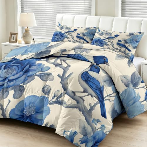 Duvet de algodón reversible con estampado botánico exclusivo de 150x200cm y fundas 6