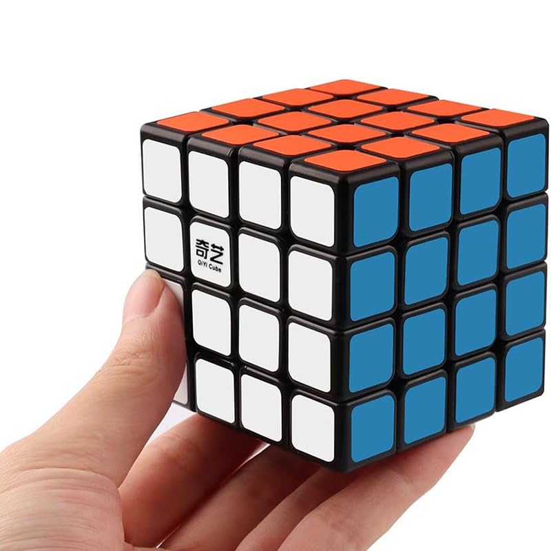 Image of HAWKISTER Qiyi QIZHENG W 4X4 Speed Cube 4X4X4 Magic Cube Puzzle, Black-Base, 3+ Years
