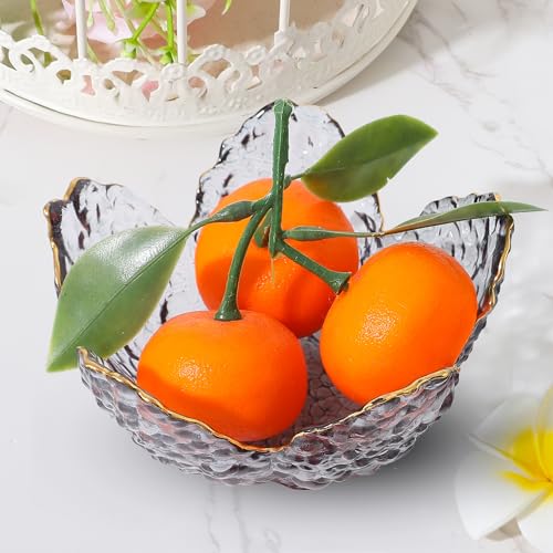 Image of UMAI Fruit Basket | Glass Bowl | Beautiful Sakura Shaped Design | Fruit Dessert Bowl | Decorative Bowl for Decoration | Presenting Fruit Salad Dry Fruits for Desserts | Home Living Room