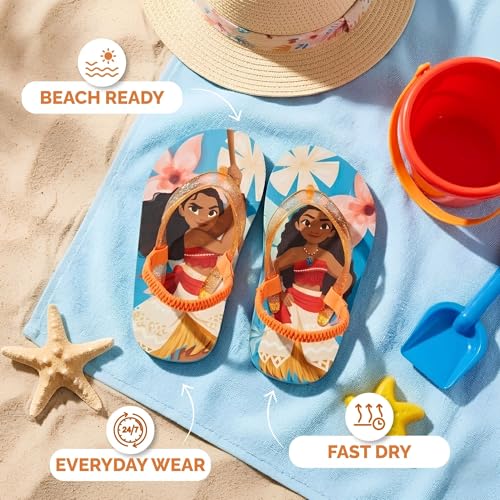 Image of Disney Girls Boys Character Flip Flops Sandals Kids Water Shoes - Minnie Mickey Moana Toy Story Frozen Cars Encanto Princess Thong Beach Slides Slip On Quick Dry (Toddler-Little Kid)