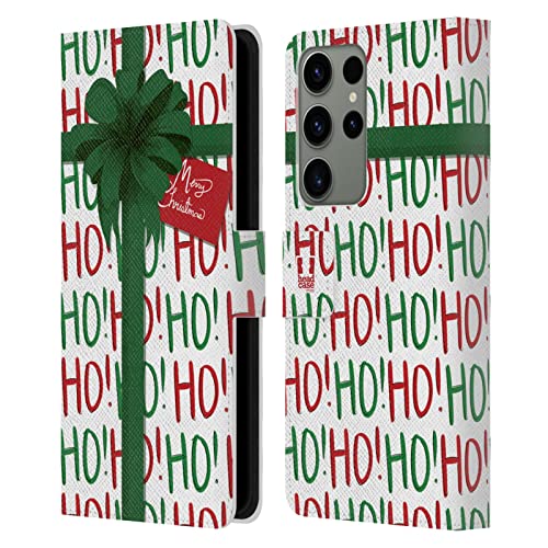 Étui portefeuille Galaxy S23 Ultra Head Case Designs motif Noël Hohoho en cuir imprimé