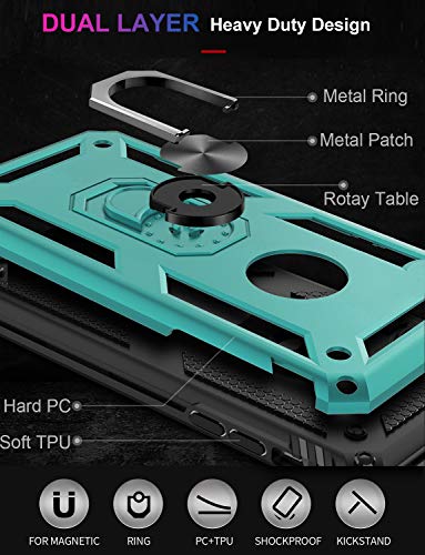 Lumarke Case With Sreen Protector,Pass 16Ft Drop Test Military Grade Cover With Kickstand Protective Phone Case For Iphone 8 Plus/7 Plus/6 Plus Turquoise #TOP1