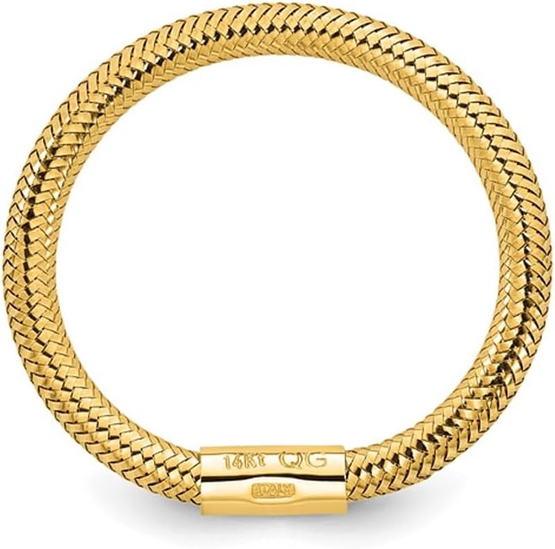 14K Yellow Gold Mesh Stretch Ring - Image 5