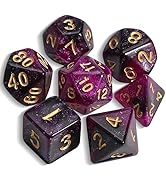 Set Dadi Poliedrici 7 Pezzi Acrilico Nero Per Giochi Da Tavolo – DND, MTG, RPG