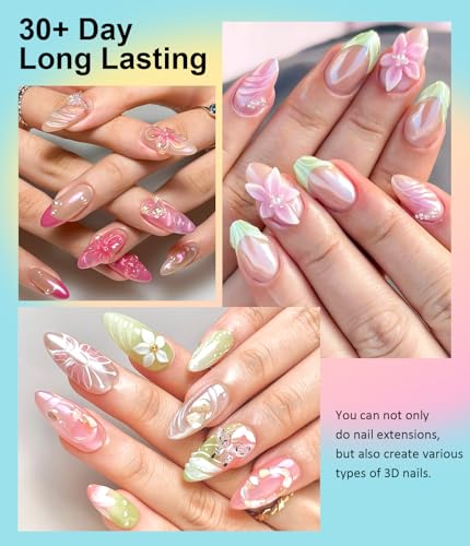 Gel de construction solide pour ongles 3D sans coulure rose 20g - 3