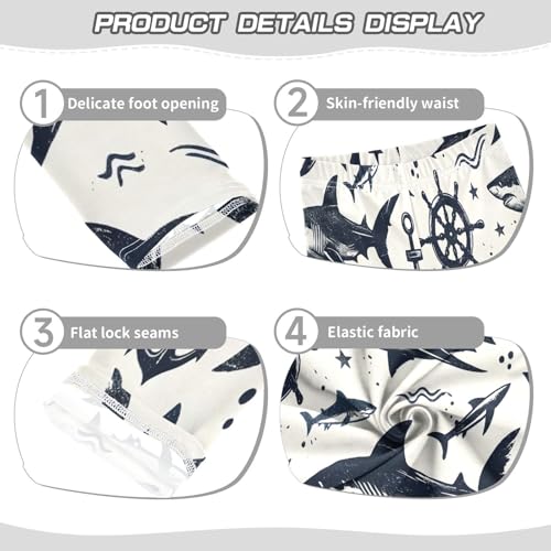 Toddler Girls Leggings Printed Yoga Pants Leggings Sketch Sharks for Kids3