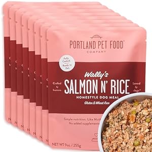 CRAFTED BY HUMANS LOVED BY DOGS Portland Pet Food Company Human-Grade Dog Food Pouch — Mixer, Topper, and Rotational Meal (9 Ounce (Pack of 8), Wally’s Salmon N’ Rice) CRAFTED BY HUMANS LOVED BY DOGS Portland Pet Food Company Human Grade Dog Food Pouch–Mixer Topper and Rotational Meal 9 Ounce Pack of 8 Wallys Salmon N Rice