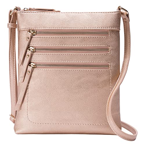Image of Solene Crossbody Bag Functional Multi Pocket Messenger Purse Top Zip Closure Shoulder Handbag With Adjustable Strap