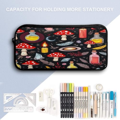 3 Pcs Set Waterproof Witch Witchy Goth Magic Mushrooms Backpack with Lunch Box Pencil Pouch Set, Backpacks for Travel Accessories4