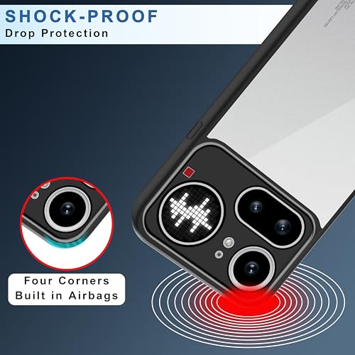Image of CEDO Backcover for Nothing Phone 4a Pro (5G) | Camera Protection Bump Shockproof Edge | Ultra Hybrid Transparent Acrylic Clear TPU+PC Hard Backcase Cover (Black)
