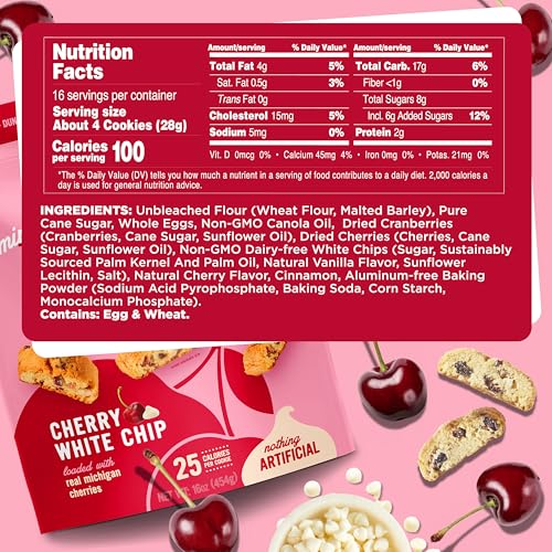 Image of Cooper Street Cherry White Chip Mini Biscotti Cookies, 1 lb, 2ct