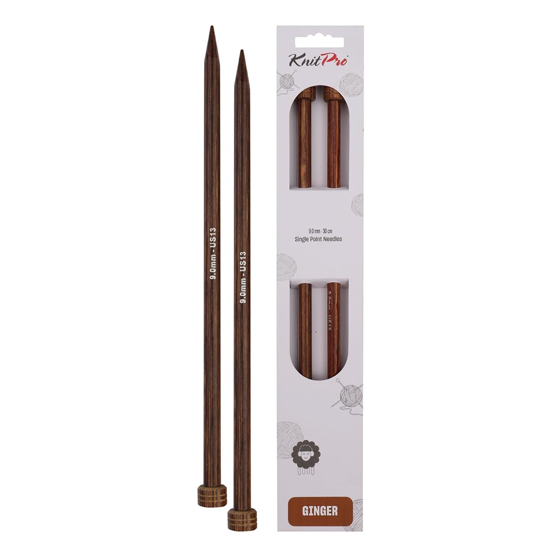 B&Q -  Ginger Sp 35X9.00Ginger: Knitting Pins: Single-Ended: 35Cm X 9.00mmKnitpro